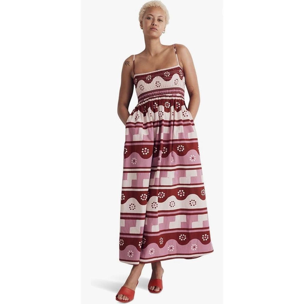 NWT Madewell Cotton Womens Red White Purple Theo Sleeveless SZ S # 1666